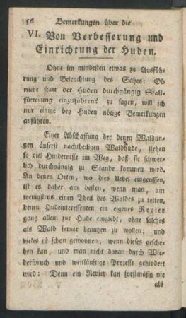 VI. Von Verbesserung und Einrichtung der Huden
