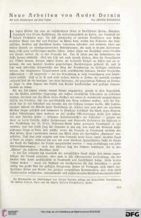 15: Neue Arbeiten von André Derain