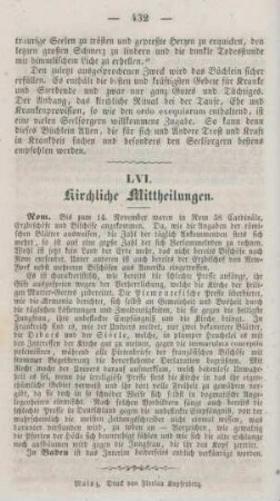 432 Kirchliche Mittheilungen
