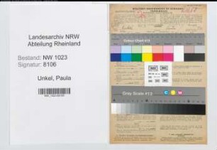 Entnazifizierung Paula Unkel , geb. 29.06.1892 (Postbeamtin)