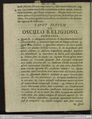 Caput Sextum De Osculo Religioso