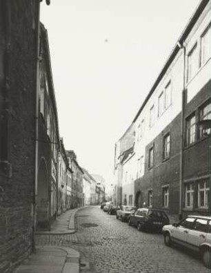 Kirchgasse : Freiberg (Sachsen), Kirchgasse. Blick von der Domgasse nach Südwesten