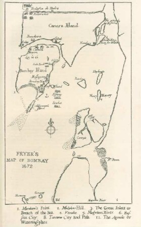 Fryer's map of Bombay 1672