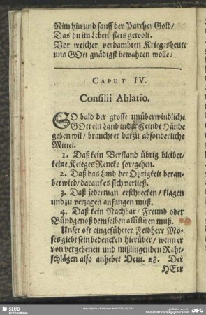 Caput IV. Consilii Ablatio