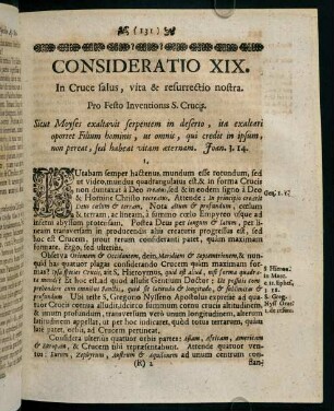 131-141, CONSIDERATIO XIX. In Cruce salus, vita & resurrectio nostra.