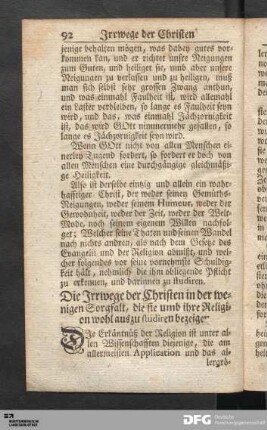 Die Irrwege der Christen in der wenigen Sorgfalt, die sie und ihre Religion wohl auszustudiren bezeigen.