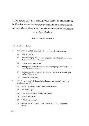 Aufgaben der kontrastiven Sprachforschung im Zeitalter des audiovisuell-audiolingualen Sprachunterricht, mit besonderer Hinsicht auf den Deutschunterricht in englischsprachigen Ländern