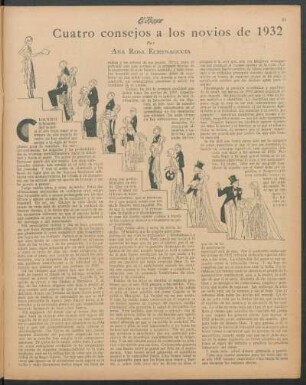 Cuatro consejos a los novios de 1932