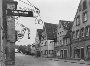 Weißenburg in Bayern : Weißenburg in Bayern. Obertorstraße mit Bäckerei (Inhaber Georg Neupert) und Schlosserei (Inhaber Wilhelm Simader)