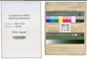 Entnazifizierung August Am Orde , geb. 24.12.1899 (Maschinist)