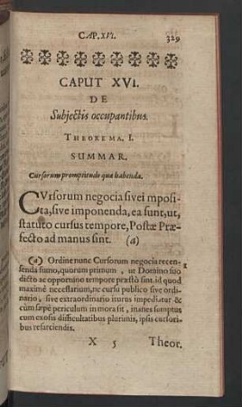 Caput XVI. De subjectis occapantibus.