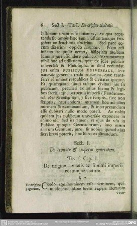 Sect. I. De civitate & imperio generatim