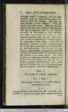 Sect. I. De civitate & imperio generatim