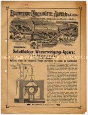 Selbstthätiger Wasserreinigungs-Apparat für Dampfkessel.