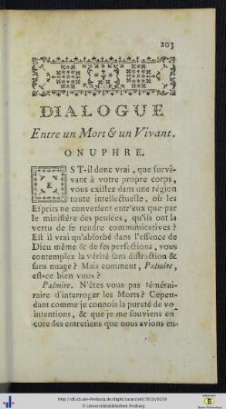 Dialogue entre un Mort & un Vivant.