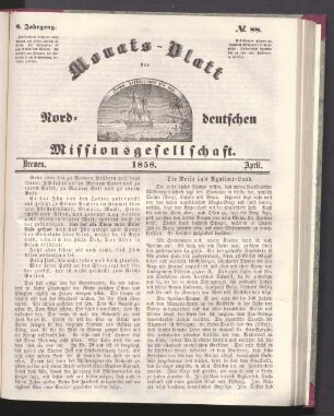 8. Jahrgang. N° 88. Bremen. 1858. April