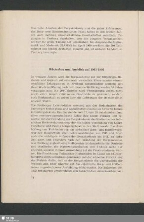 Rückschau und Ausblick 1965/1966
