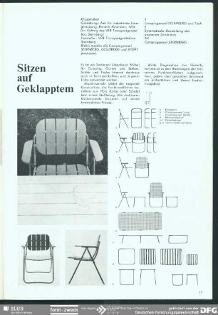 Sitzen auf Geklapptem : Sitzen