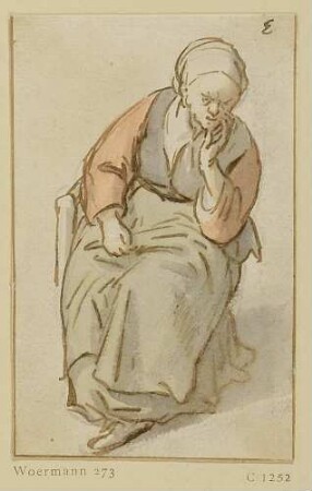 Sitzende Bauersfrau