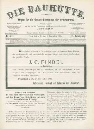 No. 48. Frankfurt a. M., den 2. Dezember 1905. 48. Jahrgang.