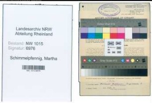 Entnazifizierung Martha Schimmelpfennig , geb. 18.04.1893 (Kaufmann)