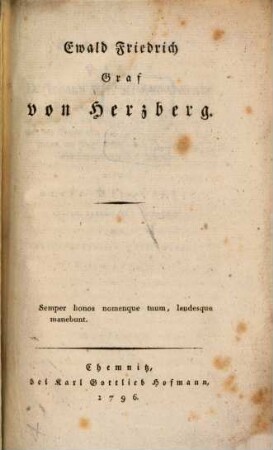 Ewald Friedrich Graf Von Herzberg