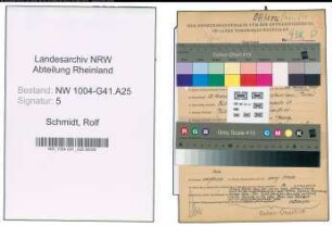 Entnazifizierung Rolf Schmidt , geb. 23.11.1914 (Polizeibeamter)