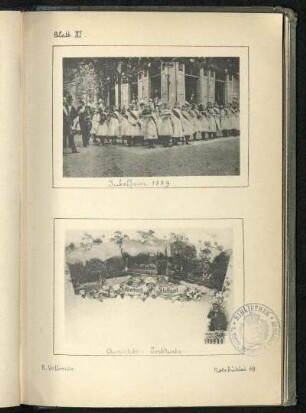 Jubelfeier 1889 vor der Silberburg und Ansicht Silberburg. Fotografie und Ansichts-Postkarte