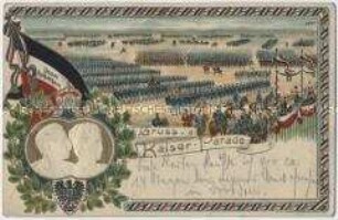 Postkarte zu einer Kaiserparade