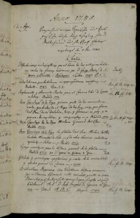 Verzeichnis einiger Spanischen und Portugiesischen Bücher durch Besorgung Hhn D. Moldenhauers und Hhn Prof. Ebelings. angelangt den 5 Jan. 1785.