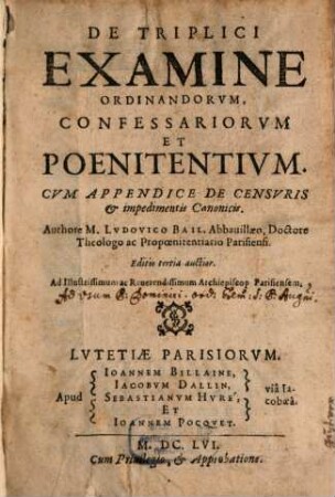 De triplici examine ordinandorum