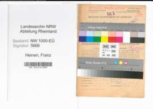 Entnazifizierung Franz Heinen, geb. 13.06.1891 (Verw.Beamter)