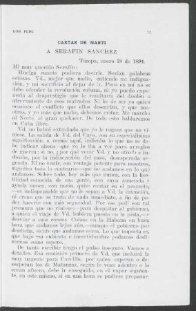 Cartas de Martí - A Serafín Sanchez