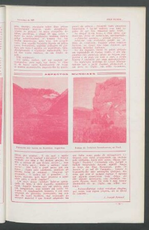 Aspectos mundiais : Paisagem dos Andes, na República Argentina [e] Ruinas da fortaleza Scsahuaman, no Perú.