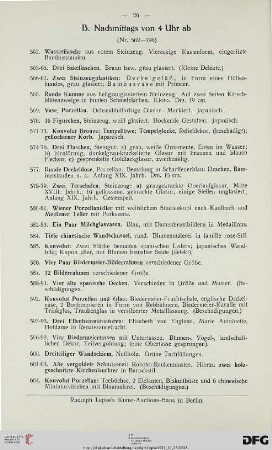 B. Nachmittags von 4 Uhr ab (Nr. 562-796)