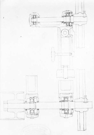 Bandsägen-Lagerung, Schema : Technikgeschichte | Maschinenbau | Maschinenelemente | Das Kugellager und seine Anwendung