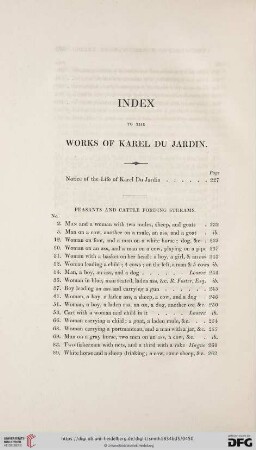 Index to the Works of Karel Du Jardin