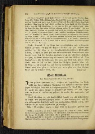 Adolf Matthias : [Nekrolog]