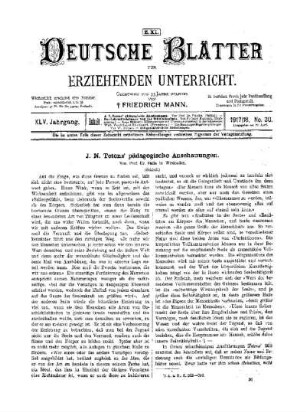 J. N. Tetens` pädagogische Anschauungen : (Schluß)
