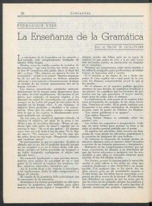 Pedagogía rusa : La enseñanza de la gramática