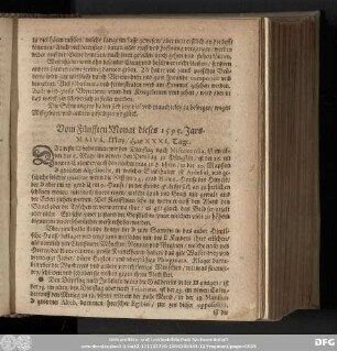 Vom Fünfften Monat dieses 1595. Jars.