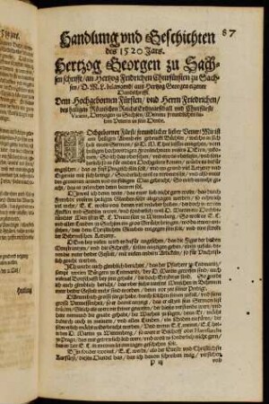 Handlung und Geschichten des 1520 Jars.