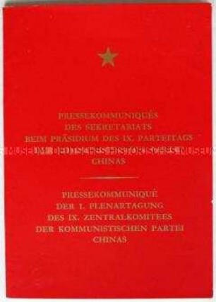 Heft mit zwei Pressekommuniques der KP Chinas vom April 1969