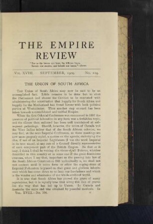 The Union of South Africa