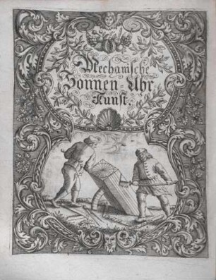 [Frontispiz:] Mechanische Sonnen-Uhr-Kunst.