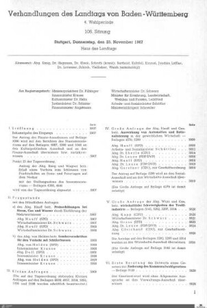 106. Sitzung, Stuttgart, 23.11.1967