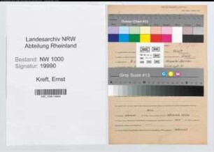 Entnazifizierung Ernst Kreft, geb. 09.07.1899 (Postangest.)