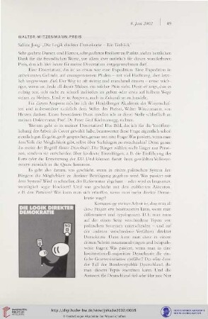 Die Logik direkter Demokratie - Ein Einblick