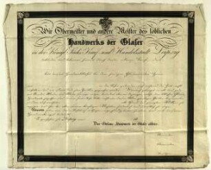 Muster eines Gesellenbriefes