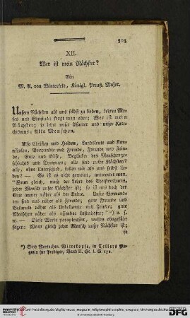 XII. Wer ist mein Nächster?